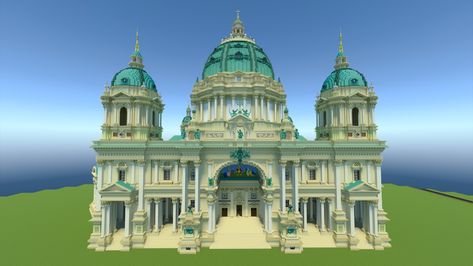 Greek Palace Minecraft, Greek Palace, Castle Blueprints, Minecraft Castle Blueprints, Berlin Cathedral, Minecraft Castle, Minecraft Inspiration, Minecraft Architecture, Minecraft Designs