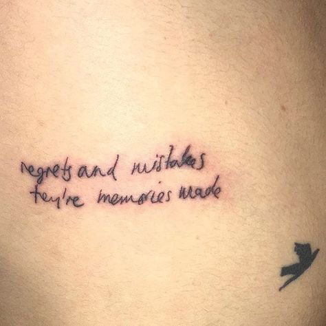 Adele’s Tattoos, Adele Inspired Tattoo Ideas, Adele Inspired Tattoo, Adele Lyrics Tattoo, Queen Lyrics Tattoo, Adele Tattoo Ideas Lyrics, No Regrets Only Memories Tattoo, Adele Tattoo Ideas, Mistake Tattoo