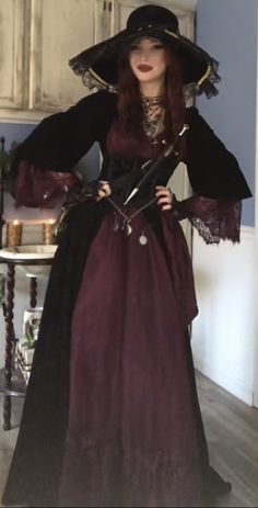 Ren Faire Outfits Vampire, Vampire Witch Costume, Ren Faire Witch Outfits, Goth Wedding Guest Outfit, Red Witch Costume, Vampire Outfit Female, Renisance Fair Outfit, Witch Dress Aesthetic, Faire Outfit