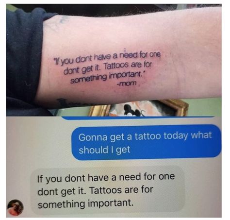 14 Funny Text Messages That Are a Real Hoot Text Message Tattoo, Message Tattoo, Meme Page, Back Tattoos, Pewdiepie, Book App, Get A Tattoo, Pull Off, A Tattoo