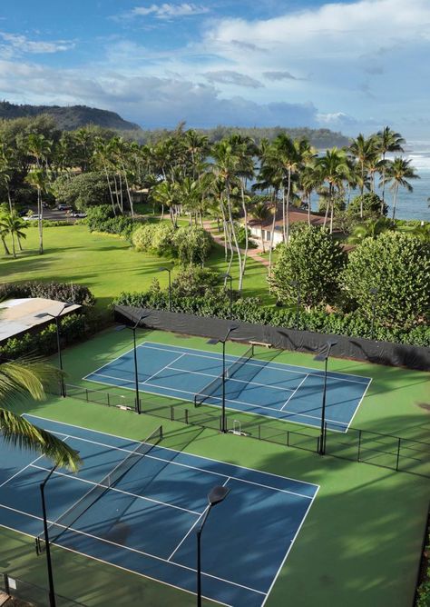 Pickleball & Tennis - Oahu, North Shore | Turtle Bay Resort Dominican Republic Resorts, Oahu North Shore, Solo Vacation, Turtle Bay Resort, Tennis Equipment, Turtle Bay, Pickleball Court, Project Steps, Unique Experiences