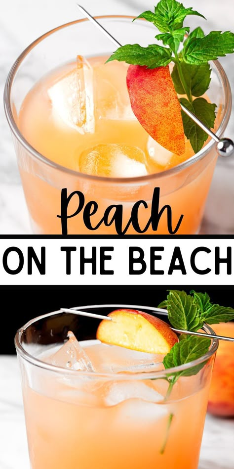 Peach Vodka Drinks, Peach On The Beach, Peach Schnapps Drinks, Peach Vodka, Peach Cocktail, Peach Drinks, Peach Nectar, Cocktail Drinks Alcoholic, Yummy Alcoholic Drinks