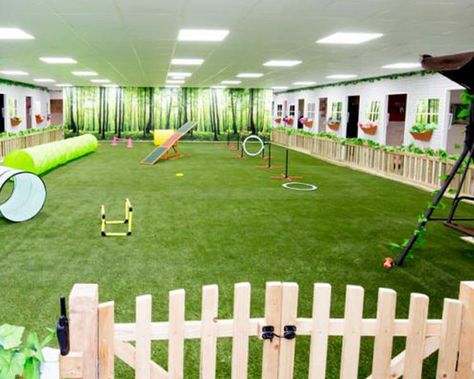 Dog Daycare Design, Dog Boarding Ideas, Dog Daycare Business, Portable Dog Kennels, Hotel Pet, Indoor Dog Park, Dog Boarding Facility, Dog Boarding Kennels, Indoor Dog Kennel