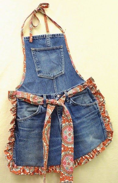 Återvinna Jeans, Artisanats Denim, Jean Diy, Jean Apron, Áo Blu, Diy Sy, Diy Jeans, Blue Jeans Crafts, Denim Apron