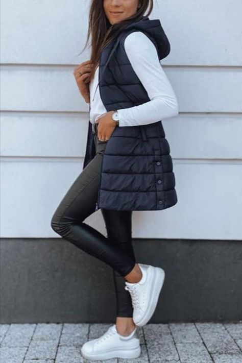 Veatzaer Women Long Vest Solid Color Sleeveless Hood Winter Accessory Puffer Vest Outwear Coat. FOLLOW ME FOR MOORE CHOICES LIKE THIS. LIKE & SAVE!! #ad puffy vest, outerwear, winter coat, womens fashion, cute, long coat, winter outift, #vest #winterclothing #wintersports hooded vest Long Vest Puffer, Long Puffer Vest Outfit, Black Puffer Vest Outfit, Womens Long Vest, Puffer Vest Outfit, Winter Puffer Vest, Vest Outfits For Women, Working Office, Vest Puffer