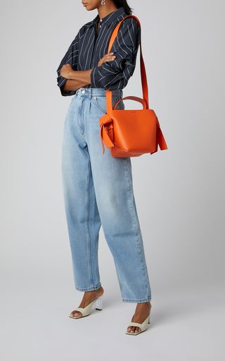 Piera Leather Bucket Bag by Ulla Johnson | Moda Operandi Orange Bag Street Style, Orange Bags Outfits, Orange Bag Outfit, Acne Bag, Acne Musubi, Blue Denim Jeans Outfit, Best Fall Outfits, Orange Handbag, Street Style Bags