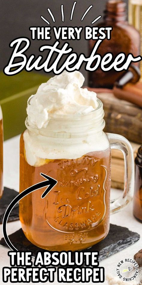 How To Make Butterbeer, Harry Potter And Friends, Letter To Hogwarts, Butter Beer Recipe Harry Potter, Homemade Butterbeer, Harry Ron And Hermione, Butterscotch Syrup, Harry Potter Movie Night, Harry Potter Butter Beer