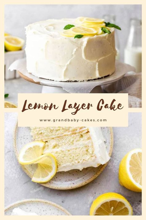 Decorating A Lemon Cake, Lemon Cake Decoration, Fancy Baking, Holiday Apps, Lemon Layer Cake, Grandbaby Cakes, Baking Bad, Lemon Cakes, Lemon Layer Cakes