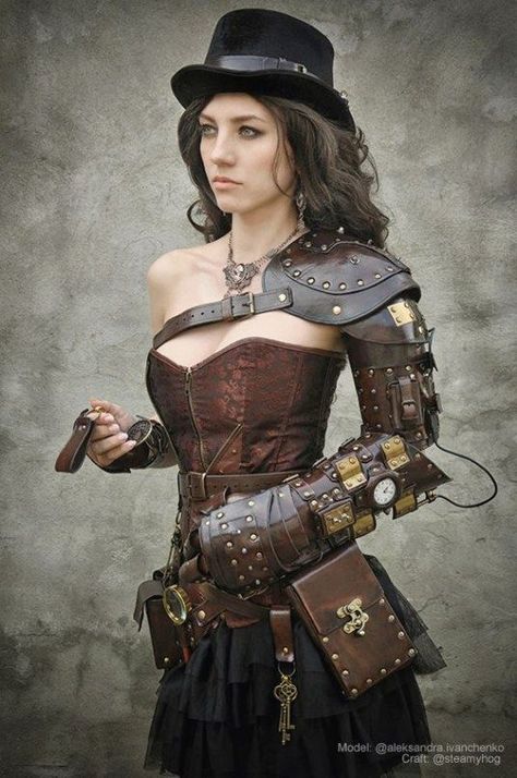 How to look like a Steampunk Woman – Gear Gadgets And Gizmos Steampunk Fashion Women, Steampunk Photography, Corset Steampunk, Steampunk Woman, Mode Steampunk, Steampunk Aesthetic, Steampunk Couture, Steampunk Pirate, Steampunk Halloween