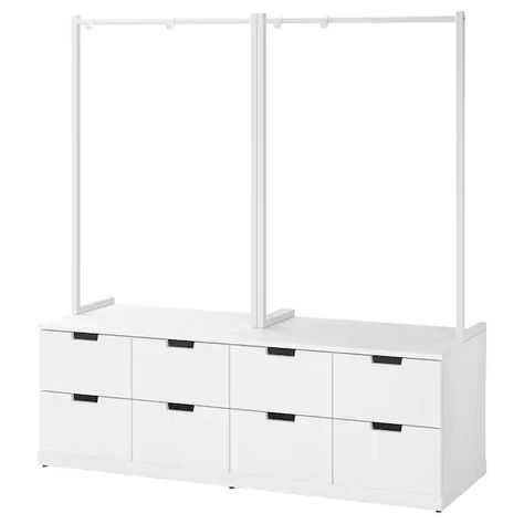 NORDLI 8-drawer dresser - white - IKEA Nordli Ikea, Ikea Nordli, Dresser White, 8 Drawer Dresser, Open Closet, Painted Drawers, White Chests, Drawer Runners, Design Line