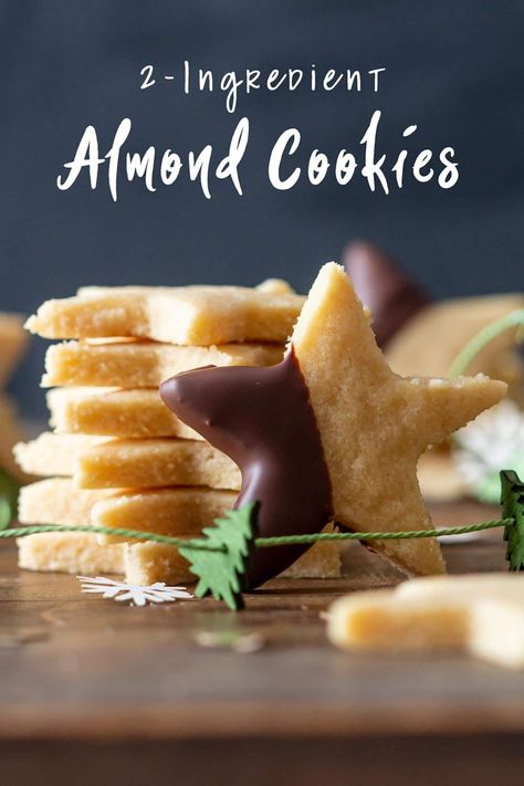 Healthy Christmas Cookies, Glutenfri Baking, Almond Meal Cookies, Almond Flour Cookies, Dairy Free Cookies, Postre Keto, Two Ingredient, Almond Flour Recipes, Dessert Party