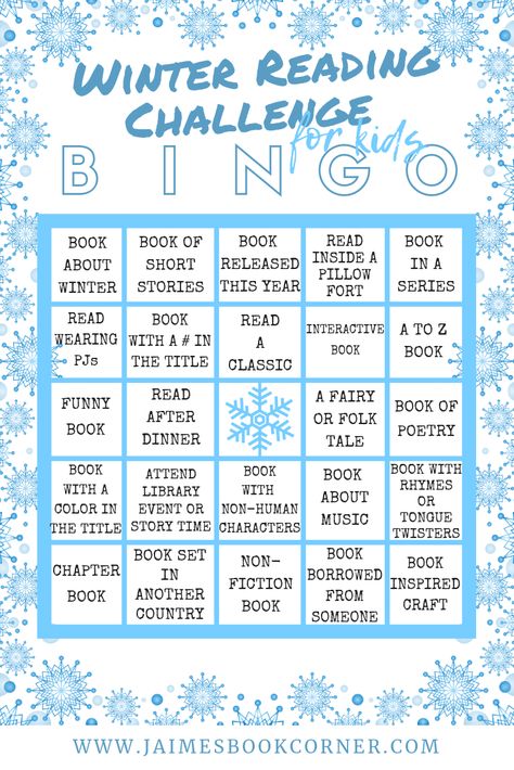 Winter Reading Challenge, Reading Challenge For Kids, Holiday Reading List, January Reading, Reading Bingo, Read A Thon, Homework Ideas, Reading Homework, Winter Reading