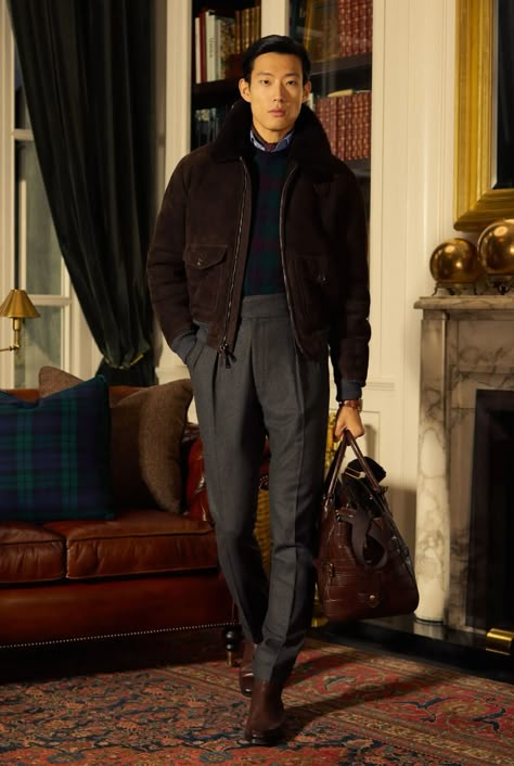 Ralph Lauren Men Outfits, Men Fashion Blazer, Winter Outfits For Men, Ralph Lauren Purple Label Men, F Men, 2024 Menswear, Ralph Lauren Menswear, Ralph Lauren Fall, Outfits For Men