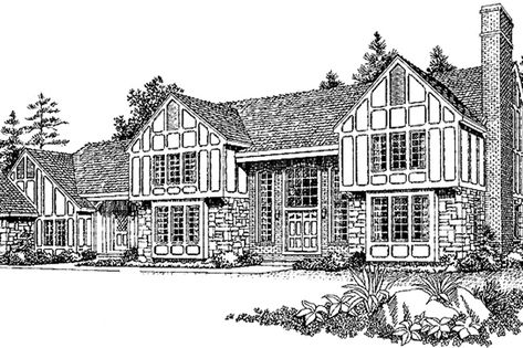 Tudor Style House Plan - 4 Beds 3 Baths 4496 Sq/Ft Plan #72-793 - Blueprints.com