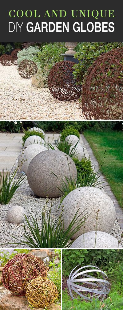 Cool and Unique DIY Garden Globes Globe Projects, Modern Rock, Garden Globes, Garden Balls, Rock Gardens, Garden Types, Concrete Garden, Have Inspiration, The Secret Garden