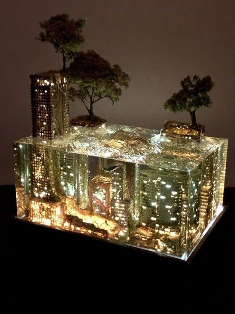 3d Art Ideas, Fish Tank Terrarium, Aquarium Design, Epoxy Resin Crafts, Epoxy Resin Art, Diy Resin Art, Arte Fantasy, Miniature Model, Kirigami