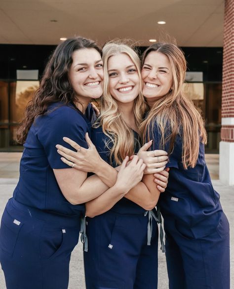 Nurse Friends Graduation Pictures, Nursing Student Photoshoot Photo Ideas, First Iv Picture Nursing School, Nursing Group Pictures, Nursing School Graduation Pictures Best Friends, Nursing Grad Pics With Friends, Nursing Senior Pictures Graduation Pics, Rdms Grad Pictures, Friend Nursing Graduation Pictures