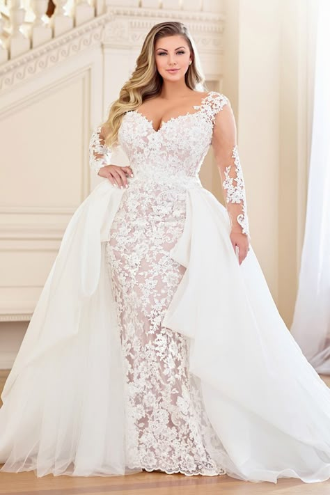 Plus Size Bridal Dresses, Plus Wedding Dresses, Long Sleeve Bridal Gown, Crystal Wedding Dress, Wedding Dresses Plus, Plus Size Wedding Gowns, Plus Size Bridal, Modest Wedding Dress, Short Wedding Dresses