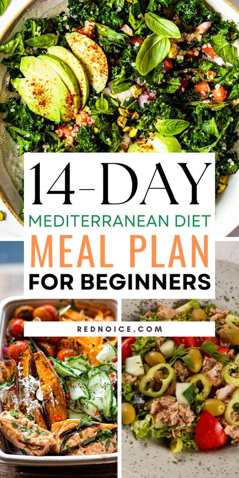 A 14-Day Mediterranean Diet Meal Plan: Nourishing Your Body, One Meal at a Time Medditeranean Diet, Mediterranean Recipes Healthy, Mediterranean Diet Recipes Dinners, Meal Planning Menus, Mediterranean Diet Meal Plan, Easy Mediterranean Diet Recipes, Mediterranean Diet Plan, Eating Plan, Diet Menu