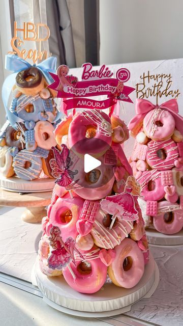 Donut Tower, Donuts, Happy Birthday, Tower, Cream, Birthday, On Instagram, Instagram