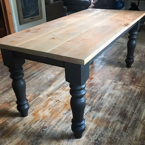 Dixie Belle Coffee Bean base and mixtured stain top Counsel Tables, Dining Table Restoration, Custom Industrial Furniture, Painted Kitchen Tables, Distressed Furniture Painting, Farmhouse Style Furniture, Pine Dining Table, Farmhouse Dining Room Table, Bedroom Furniture Makeover