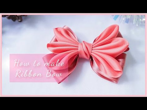 Make Ribbon Bow, Membuat Pita, How To Make A Ribbon Bow, Pita Satin, How To Make Ribbon, Diy Making, Diy Youtube, You Want Me, Hi Guys