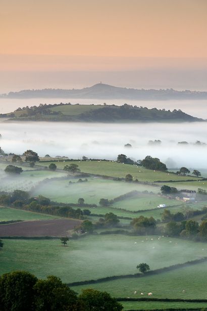 Mendip Hills, Glastonbury England, Foggy Sunrise, Somerset Levels, Glastonbury Tor, Bristol England, Somerset England, Misty Morning, West Country