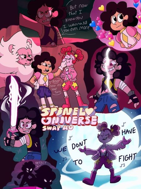 Spinel Universe Swap Au, Steven Universe All Gems, Steven Universe Spinel, Steven Universe Fan Fusions, Screenshot Redraw, Steven Uni, Swap Au, Steven Universe Movie, Steven Universe Anime