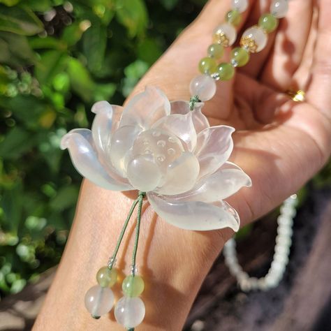 White Jade Jewelry, Lotus Flower Jewelry, Lotus Flower Pendant, White Lotus Flower, Lotus Necklace, 3d Hand, White Lotus, Dragon Jewelry, Jade Earrings