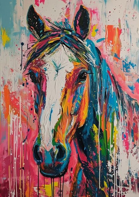 Angle charlotte Colorful Abstract Horse Painting, Abstract Painting Horse, Abstract Horse Art Modern, Colourful Horse Painting, Horse Acrylic Painting, Colorful Horse Painting, Horse Sublimation, Big Painting, Horse Canvas Painting