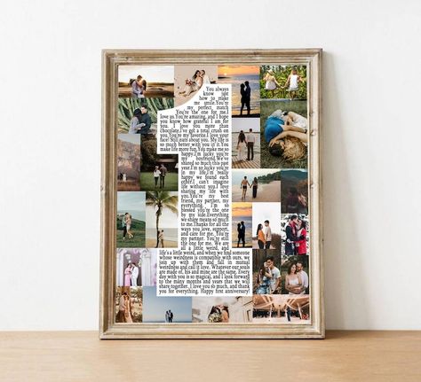 Custom First Anniversary Collage Gift, One Year Anniversary Gifts for Boyfriend, 1 Year Anniversary Gift for Boyfriend, Gift for Husband - Etsy One Yr Anniversary Gifts For Him, 3 Anniversary Gift Ideas For Him, 1 Year Bf Gift Ideas, Handmade Gift For Father's Day, 1 Year Anniversary Gift Ideas For Him Picture Frame, One Year Anniversary Ideas For Boyfriend, Cute Couples Gift Ideas Boyfriends, Custom Gift Ideas For Him, Handmade Gifts For Boyfriend Christmas