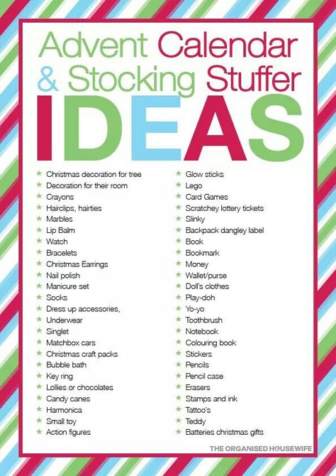 Stuff that stocking Diy Advent Calendar For Kids, Advent Calendar Fillers, Jul Diy, Calendar Advent, Advent Calendar Gifts, Stocking Stuffer Ideas, Advent Calenders, Diy Advent Calendar, Christmas Planning