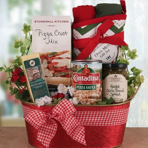 Pizza Gift Basket, Corporative Events, Auction Gift Basket Ideas, Fundraiser Baskets, Family Gift Baskets, Pizza Gifts, Christmas Gift Baskets Diy, Raffle Basket, Auction Baskets