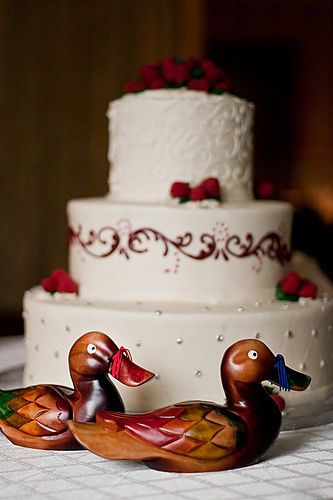 Korean wedding ducks in front of the wedding cake | Smaller … | Flickr South Korean Wedding, Korean Wedding Traditions, Turtle Wedding, Korean Heritage, Cultural Wedding, Wild Geese, Red Bangles, Wild Goose, The Wedding Cake