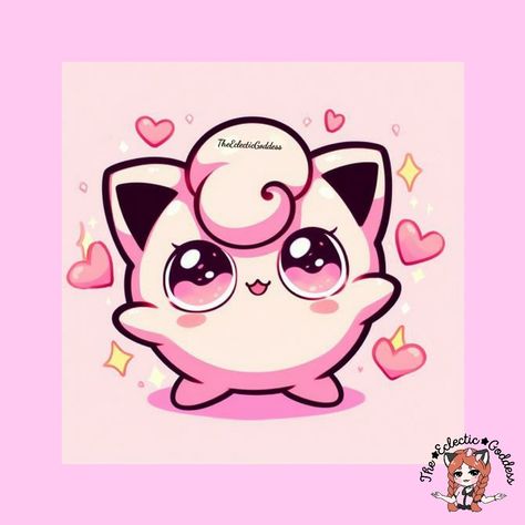 Pokemon Chibi Art, Jigglypuff Tattoo, Jigglypuff Art, Fairy Pokemon, Pokémon Drawing, Pin Sticker, Pokemon Jigglypuff, Pokemon Poster, Pokemon Party