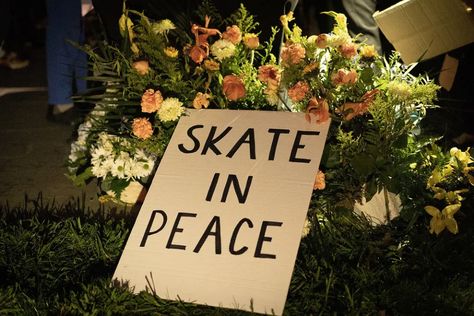 HOW TYRE NICHOLS IS REMEMBERED BY SKATEBOARD FRIENDS AT CANDLE-LIGHT VIGIL, MEMORIAL, AND FUNERAL! Skateboard Friends, Candle Light Vigil, Candle Light, Skateboard, Candles, Water