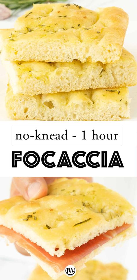 The real Italian focaccia has a golden crisp oil-scented crust, a chewy interior and it's light and moist. And a fresh from the oven homemade focaccia tastes and smells amazing! #veganrecipes #flatbreadrecipes #focacciabread Italian Focaccia Recipe, Easy Focaccia Recipe, Homemade Focaccia, Homemade Bread Recipe, Focaccia Recipe, Pan Integral, Flatbread Recipes, Focaccia Bread, No Knead