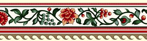 Mughal Flower Border, Mughal Borders, Mughal Border, Lace Drawing, Digital Border, Mughal Art Paintings, Color Drawing Art, Ajrakh Prints, Floral Wreath Watercolor