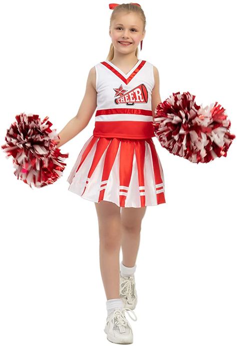 Cheerleader Party, Cheerleading Costume, Girls Cheerleader Costume, High School Cheerleader, Cheer Costumes, School Cheerleader, Cheerleading Party, Kids Cheering, Cheerleader Outfit