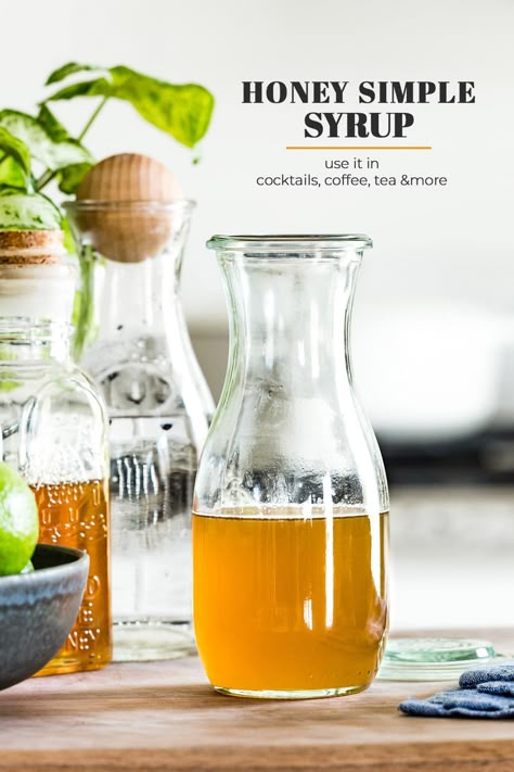 Honey Simple Syrup Recipe, Naturally Sweetened Desserts, Simple Syrup Recipe, Honey Simple Syrup, Honey Coffee, Simple Syrup Recipes, Honey Water, Make Simple Syrup, Homemade Syrup