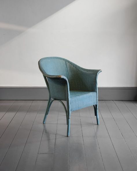 1950's Blue Lloyd Loom Chair | Howe London Lloyd Loom Chair, Lloyd Loom, Storage Mirror, The Maker, Red Paint, Table Seating, Mirror With Lights, Lampshades, Dog Bed