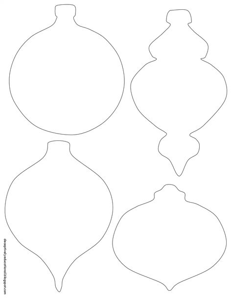 Ornaments Template.pdf Traceable Christmas Ornaments, Simple Christmas Shapes, Diy Silhouette Ornaments, Ornament Cutout Template, Christmas Bulb Template, Ornament Outline Free Printable, Blank Ornament Template, Felt Ornament Templates, Christmas Ornament Template Free