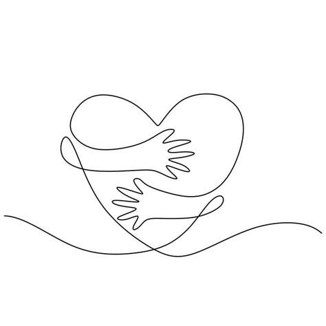 Self Love Symbol, Hand Hart, Love Heart Drawing, Cute Heart Drawings, Hugging Drawing, Hug Illustration, Symbol Drawing, Self Love Tattoo, Hand Lines Love Heart Drawing, Hand Hart, Cute Heart Drawings, Hugging Drawing, Symbol Drawing, Self Love Tattoo, Idee Cricut, Hand Lines, Simple Line Drawings