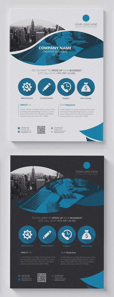 Corporate Flyer Template 1 Corporate Flyers Creative Design, Photoshop Brochure Design, Flyer Layout Ideas, About Us Flyer Design, A5 Flyer Design Inspiration, Business Services Flyer, Poster Design Corporate, Clean Flyer Design, Flyer Layout Design Inspiration