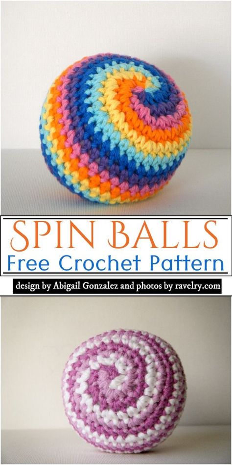 Free Crochet Spin Balls Pattern Kat Haken, Crochet Ball, Crochet With Cotton Yarn, Crochet Amigurumi Free, Haken Baby, Crochet Heart, Diy Crochet Projects, Crochet Cat, Crochet Toys Patterns