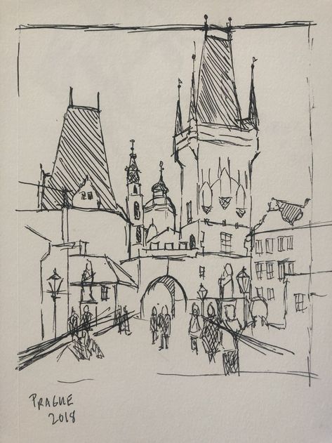 Prague Sketch, Prague Bars, Building Sketches, Travel Prague, Prague Photography, Prague Christmas, Daily Sketching, Architecture Drawing Sketchbooks, Sketching Art