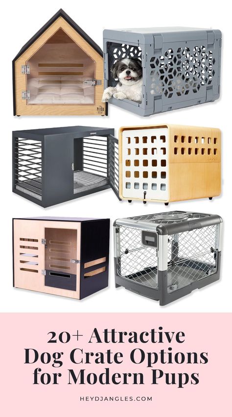 Fable Dog Crate, Diy Small Dog Crate, Modern Dog Crate Furniture, Mcm Dog Crate, Dog Crate Accessories, Diggs Dog Crate, Diy Pet Crate Furniture, Small Dog Crate Furniture, Luxury Dog Crate