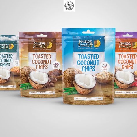 Sandwich Packaging, Toasted Coconut Chips, Custom Product Packaging, Chip Packaging, Packaging Snack, K Art, Spices Packaging, Chocolate Packaging Design, Logo Design Tutorial