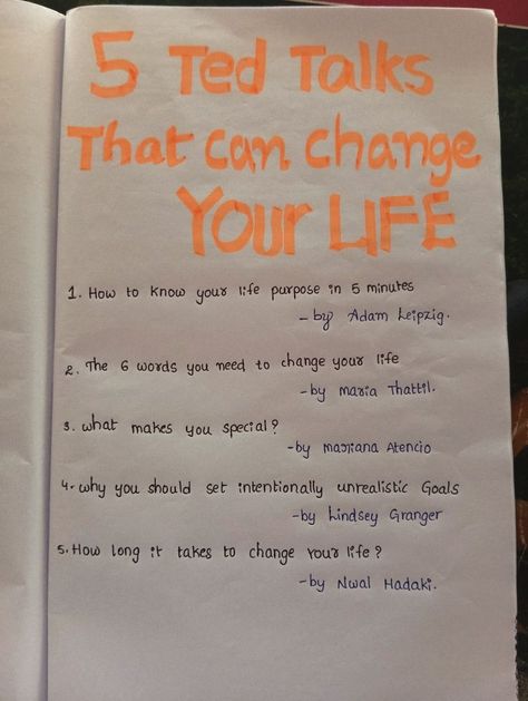 Books To Read To Change Your Mindset, Motivation To Change Yourself, The Best Ted Talks, Ted Talks For Motivation, Life Changing Advice, How To Find Out What You Want In Life, How To Make Your Life More Interesting, Find Purpose In Life, How To Find My Purpose In Life