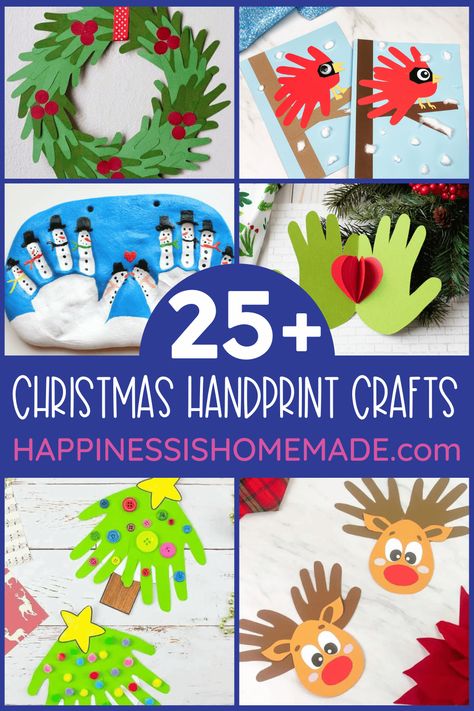 Christmas Crafts Handprint, Kids Christmas Gifts Diy, Diy Christmas Gifts For Parents, Handprint Christmas Crafts, Handprint Art Christmas, Handprint Christmas Cards, Handprint Art Kids, Crafts For Christmas, Christmas Handprint Crafts